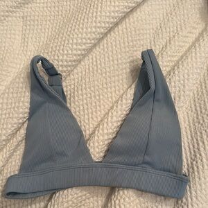 Blue Ribbed Women's Bikini top